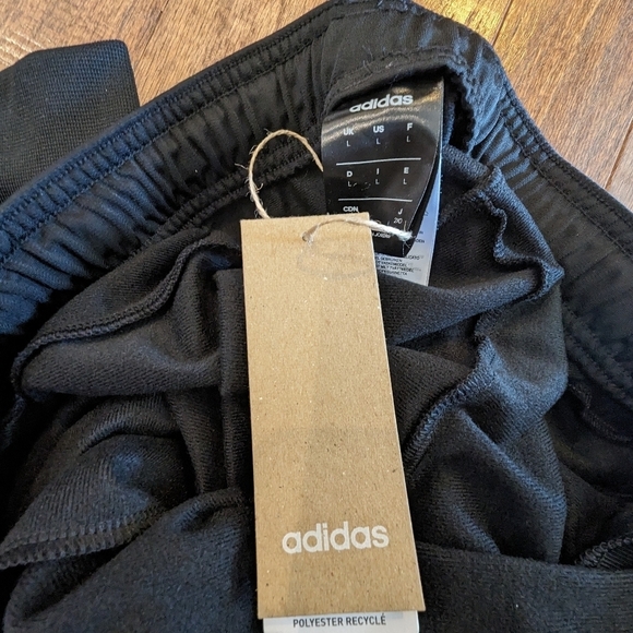 Adidas 3 stripe black Tricot track pants, mens Size Large - Picture 5 of 14